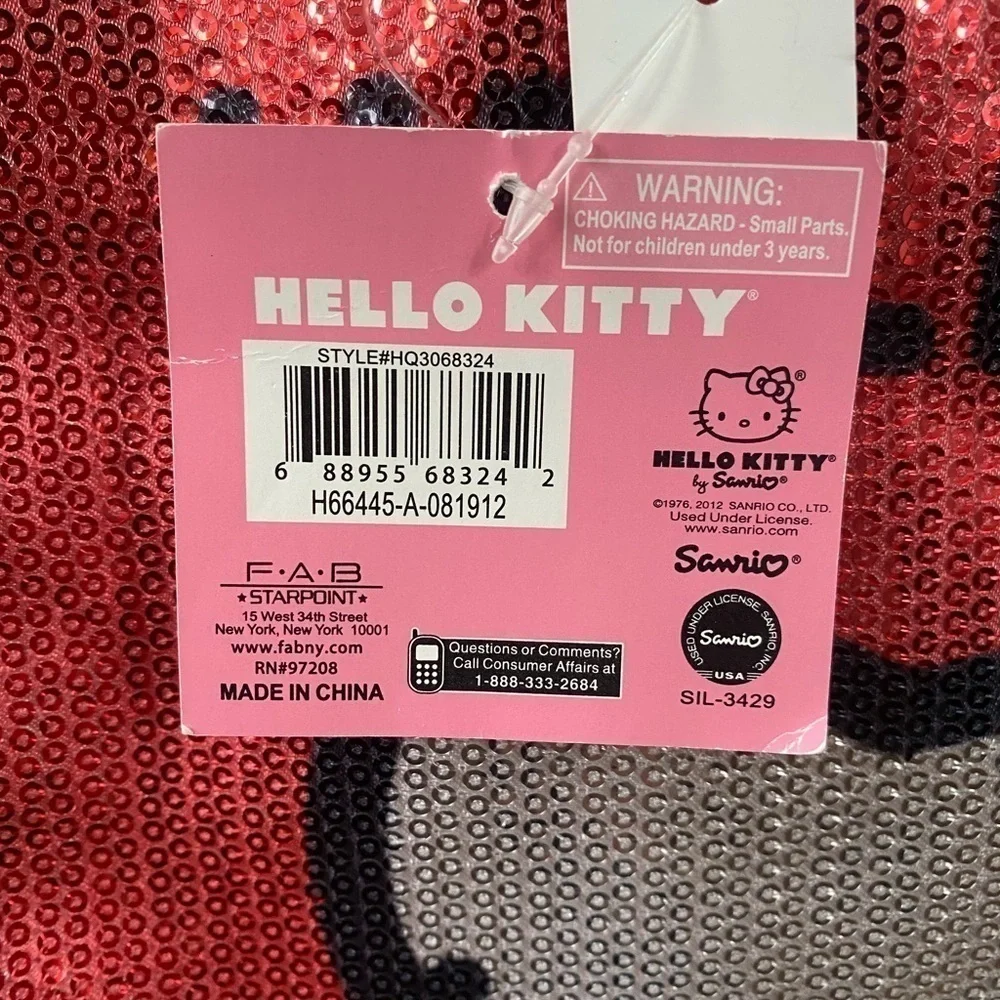 NWT Hello Kitty Polyester Sequin Tote by Sanrio 2012